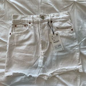 Zara White Jean Skirt